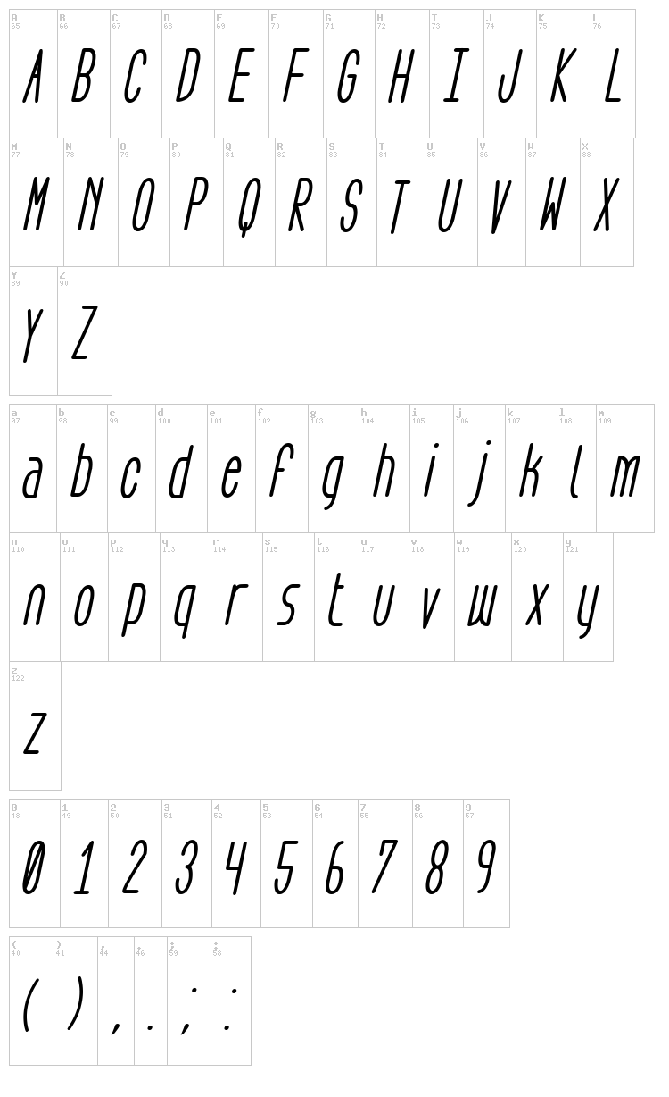 Aeg Flyon Now font map